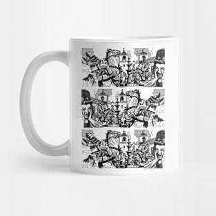 Horse Black Ink Drawing Buffalo Bill Wild West Western Cowboy Retro Comic Mug